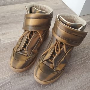 Maison Martin margiela holographic gold sneakers